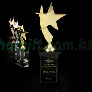 五角星水晶獎杯