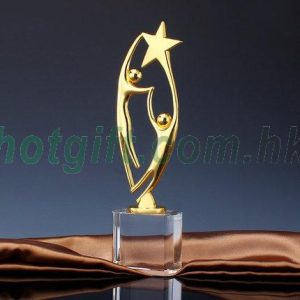 五角星水晶獎杯